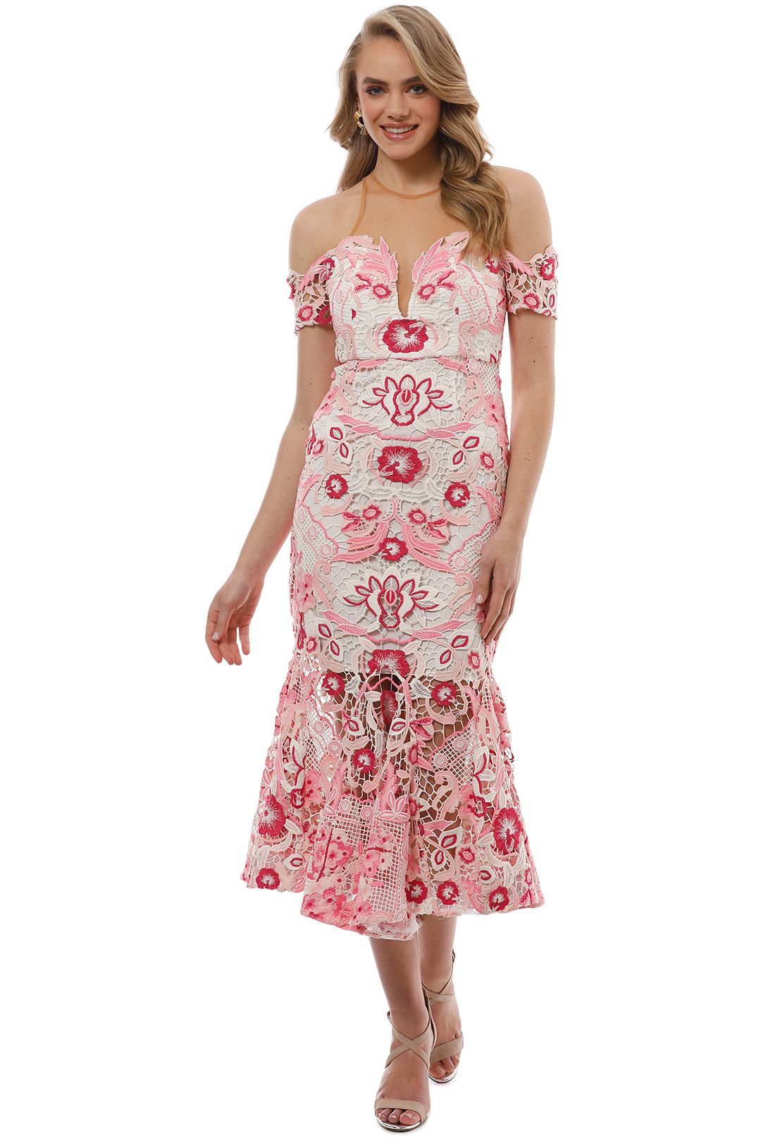 Venus Dress in Pink Multi by Thurley for Rent | GlamCorner Venus Dress in Pink Multi by Thurley for Rent | GlamCorner