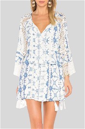 Thurley Blue and White Mediterranean Mini Dress