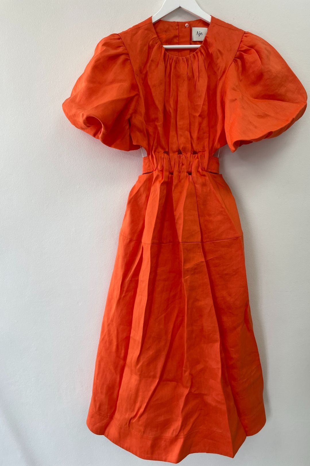 AJE - Cosette Tie Back Orange Midi Dress
