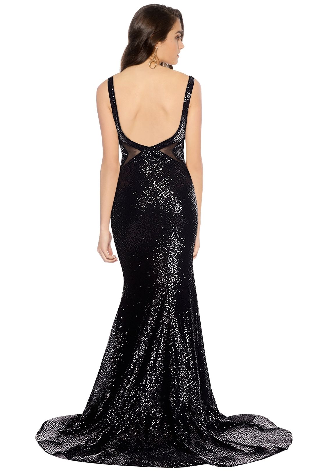 Tinaholy - Midnight Sequin Gown - Black - Back