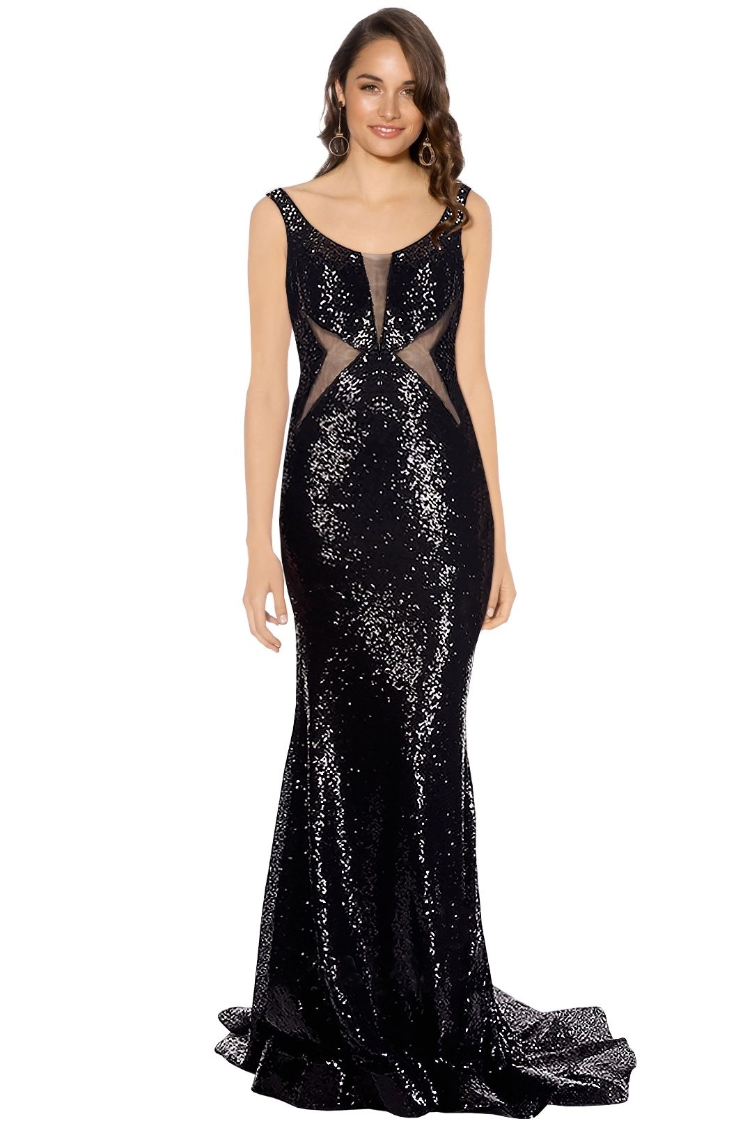 Tinaholy - Midnight Sequin Gown - Black - Front