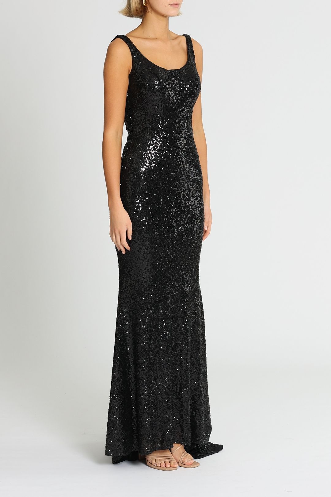 Tinaholy Annalise Sequin Gown Black Sleeveless