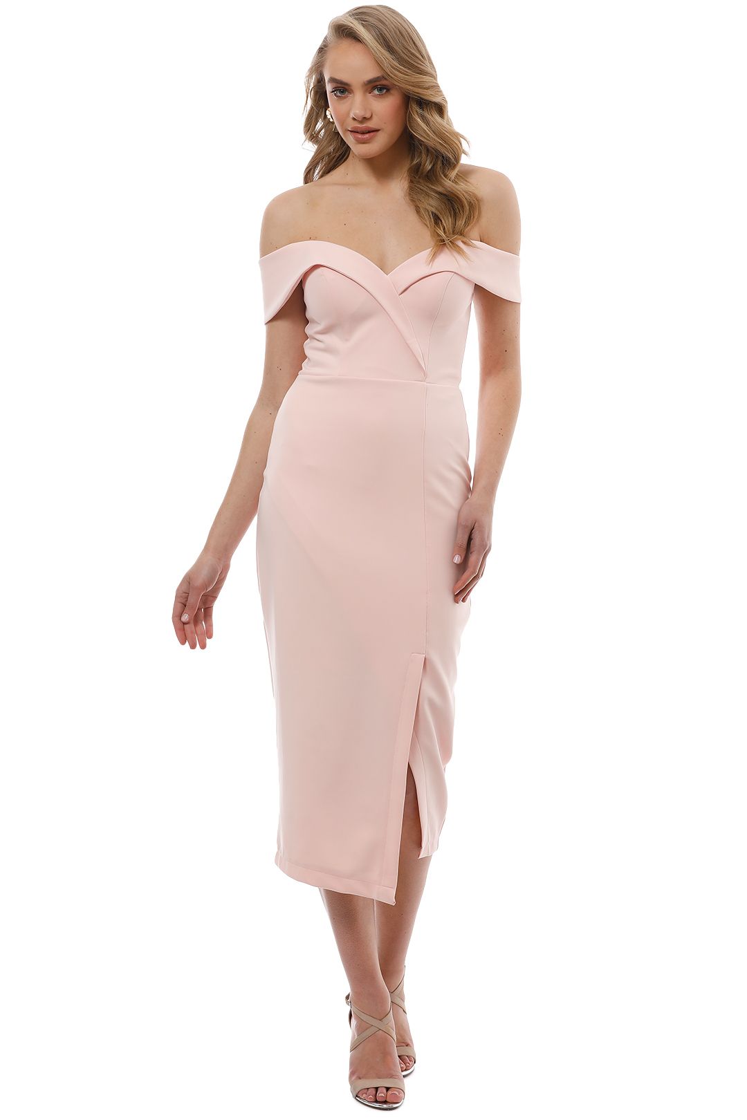 Tinaholy - Blush Sweetheart Midi Dress - Front