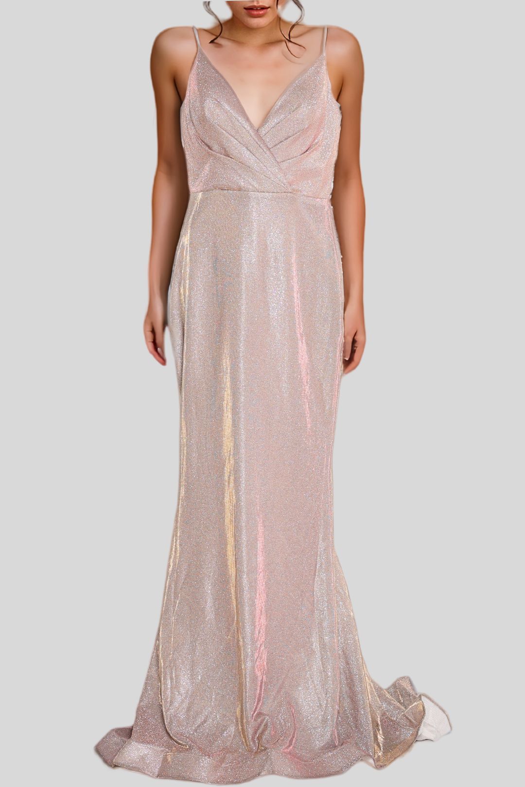 Tinaholy Pink Shimmer Formal Gown