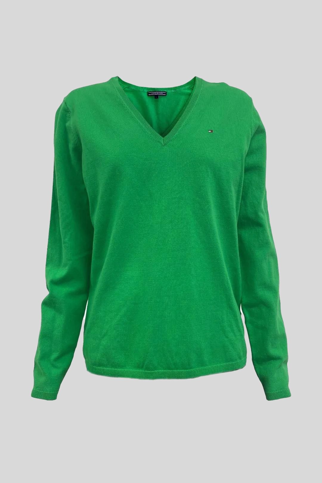 Tommy Hilfiger Classic V Neck Sweater Green