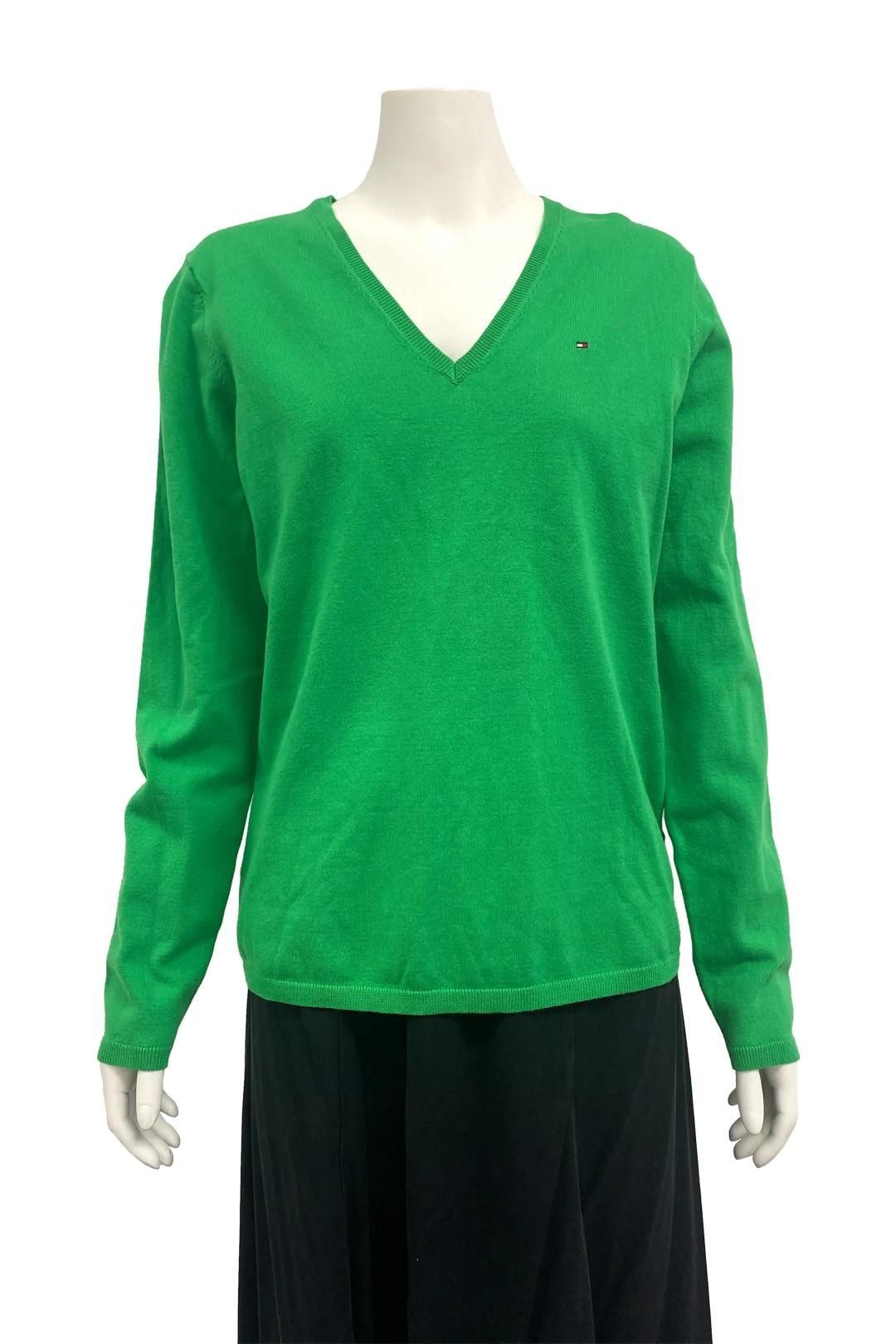 Tommy Hilfiger Classic V Neck Sweater Green