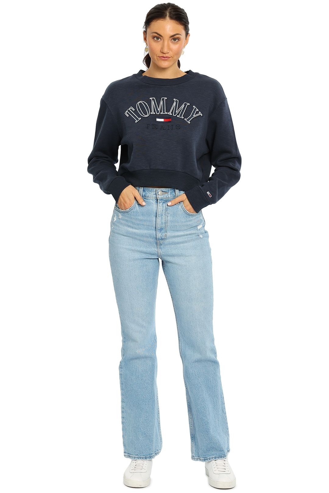 Tommy jeans collegiate hot sale logo sweatshirt