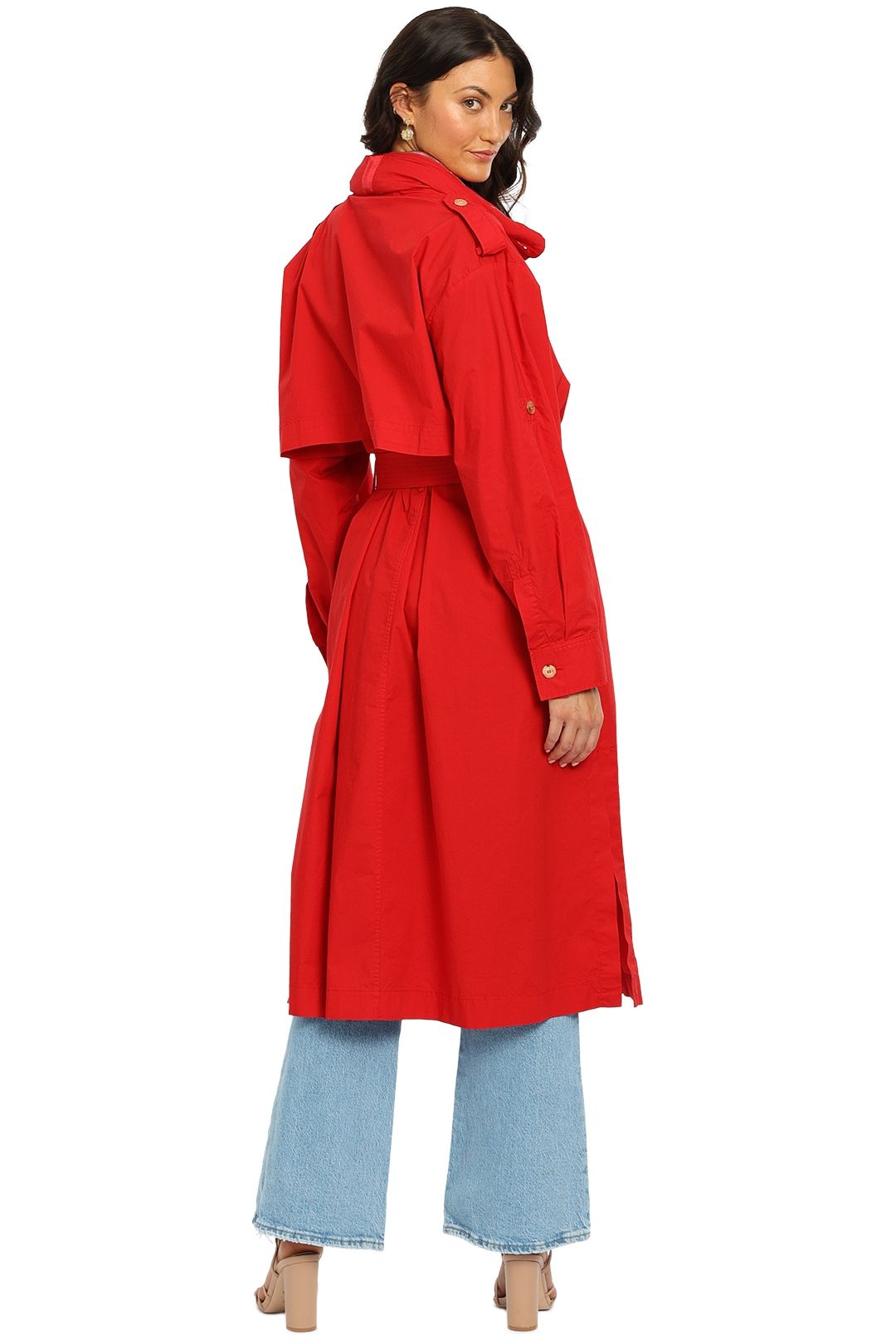 Tommy Hilfiger Icon Fluid Trench Red belted