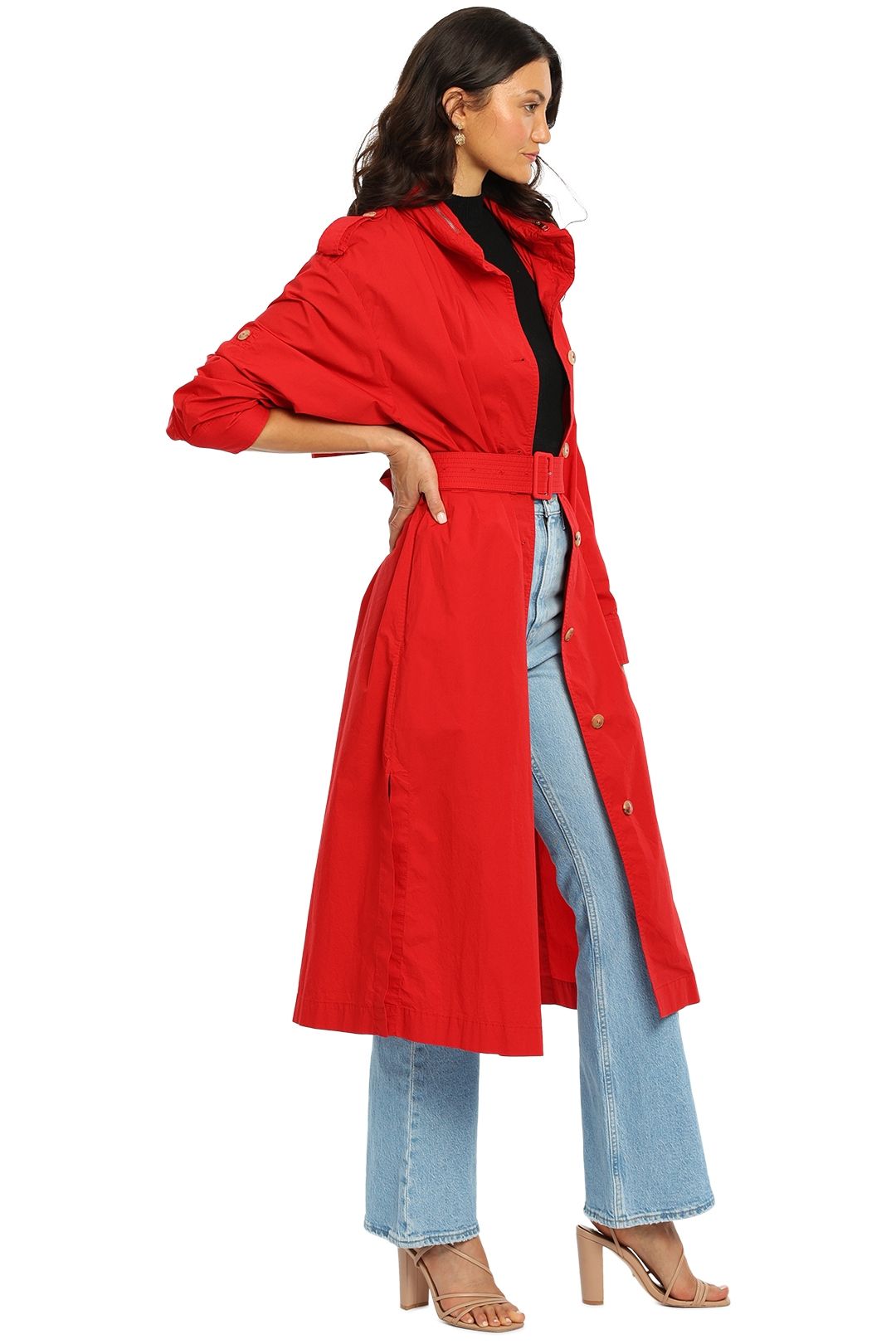 Tommy hilfiger red cheap trench coat