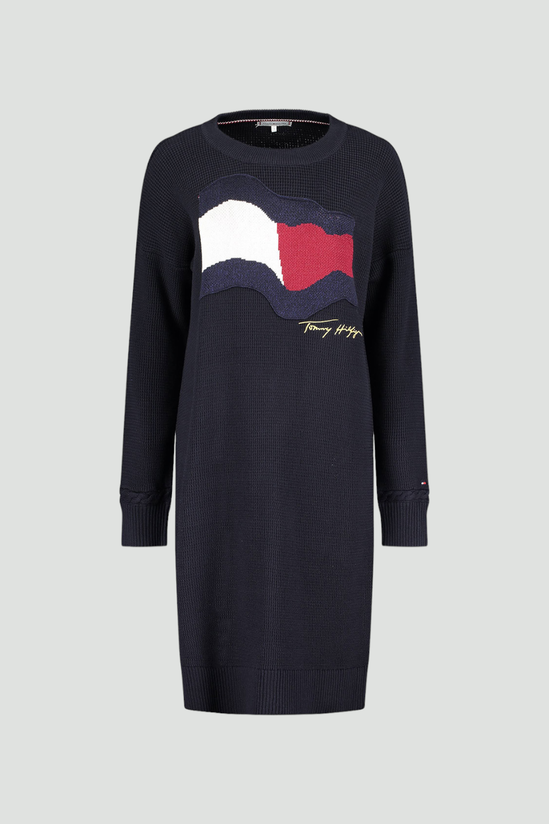 Buy Motion Flag Long Sleeve Knitted Jumper Dress Tommy Hilfiger