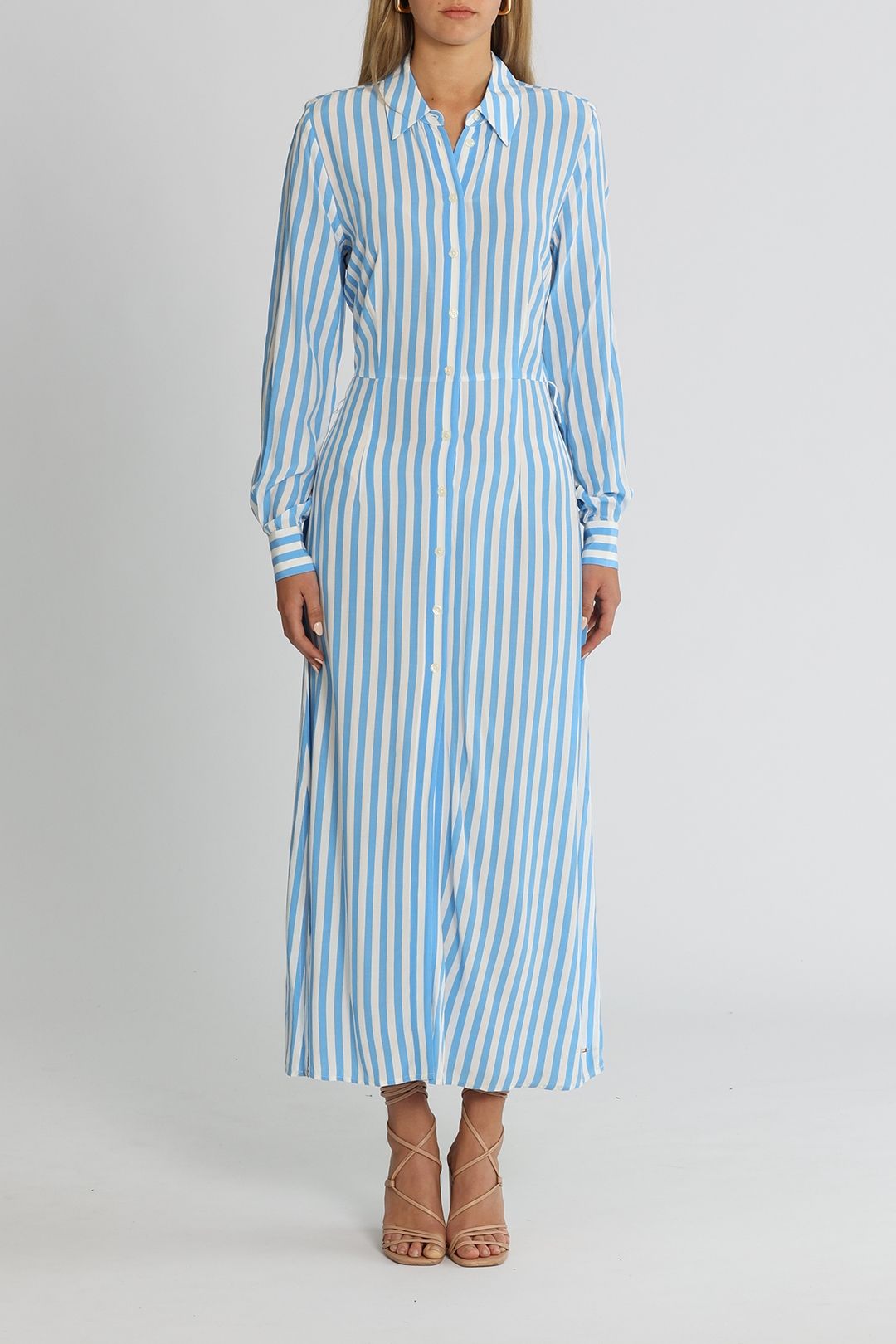 Tommy Hilfiger Viscose Long Shirt Dress Ls Hydrangea Stripe