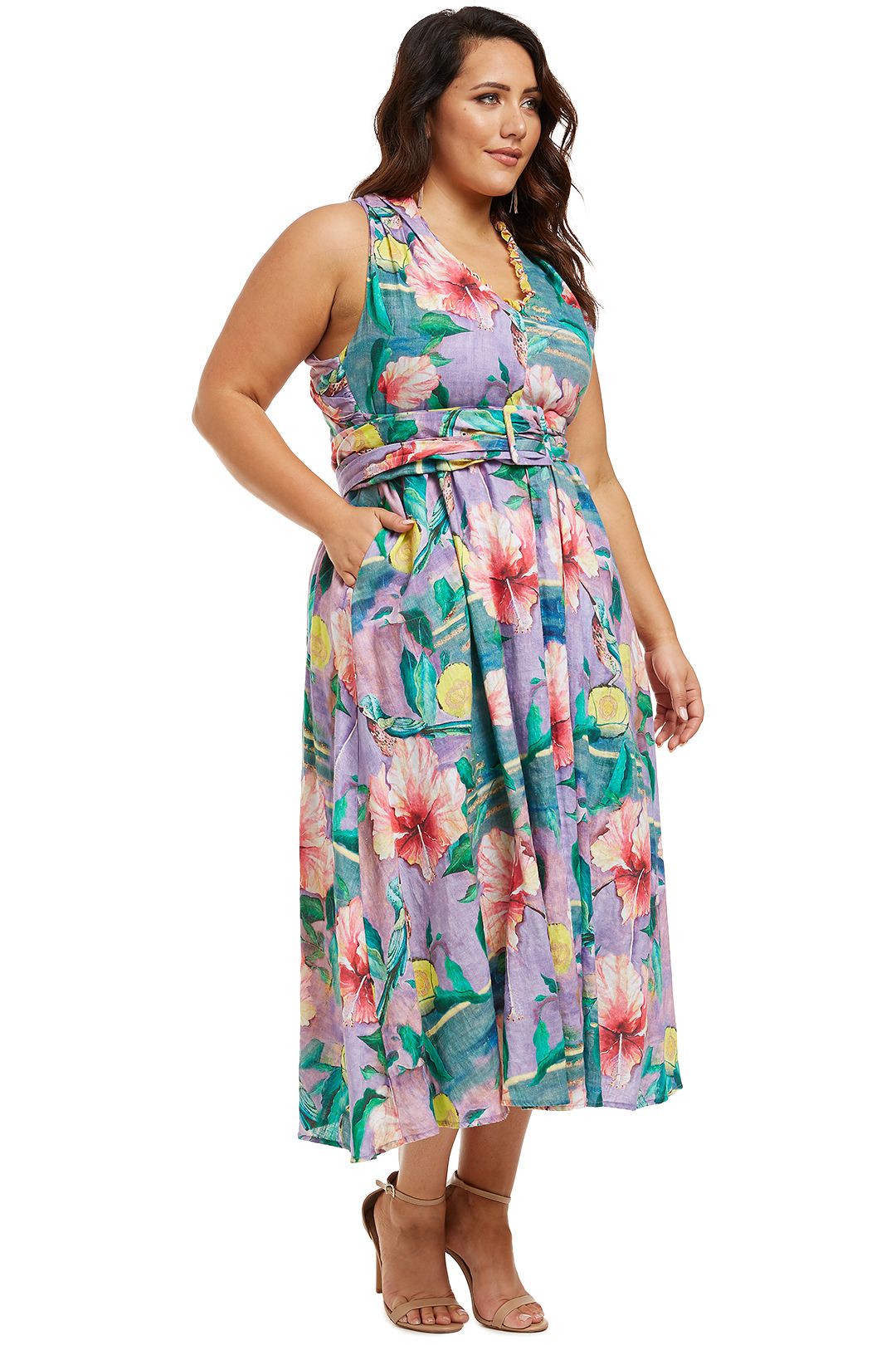 Ladies First Dress in Purple Floral by Trelise Cooper for Hire GlamCorner