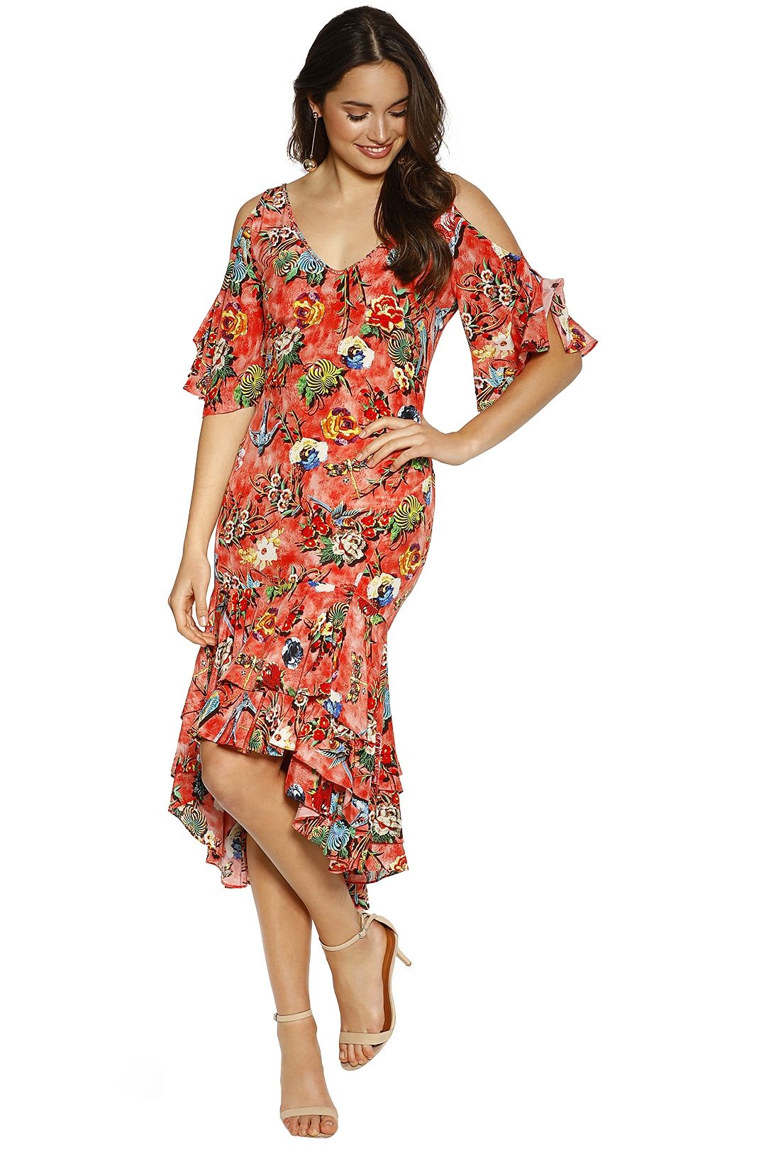 Trelise Cooper - Get Rich Or Tie Trying Dress - Tangerine - Front