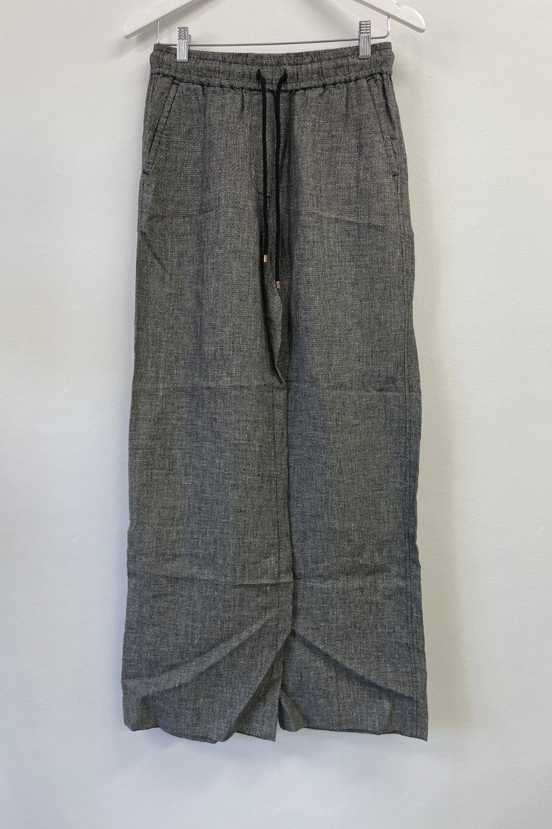 Trenery - Linen Grey Wide Leg Drawstring Pant