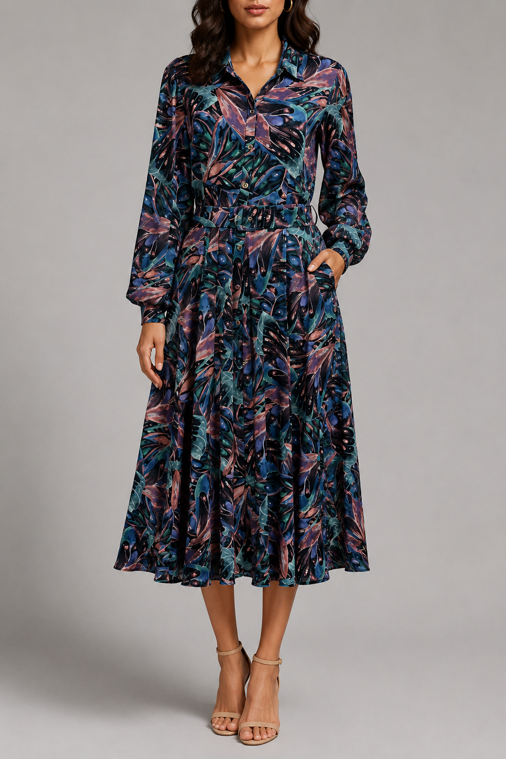Portmans Tropical Shirt Midi Dress