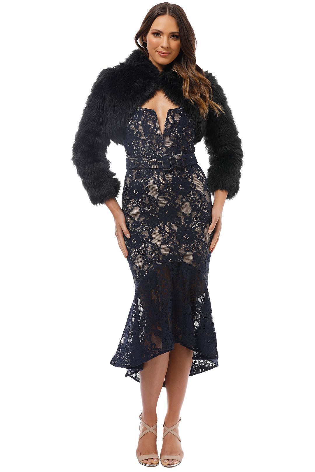 Faux fur bolero black on sale
