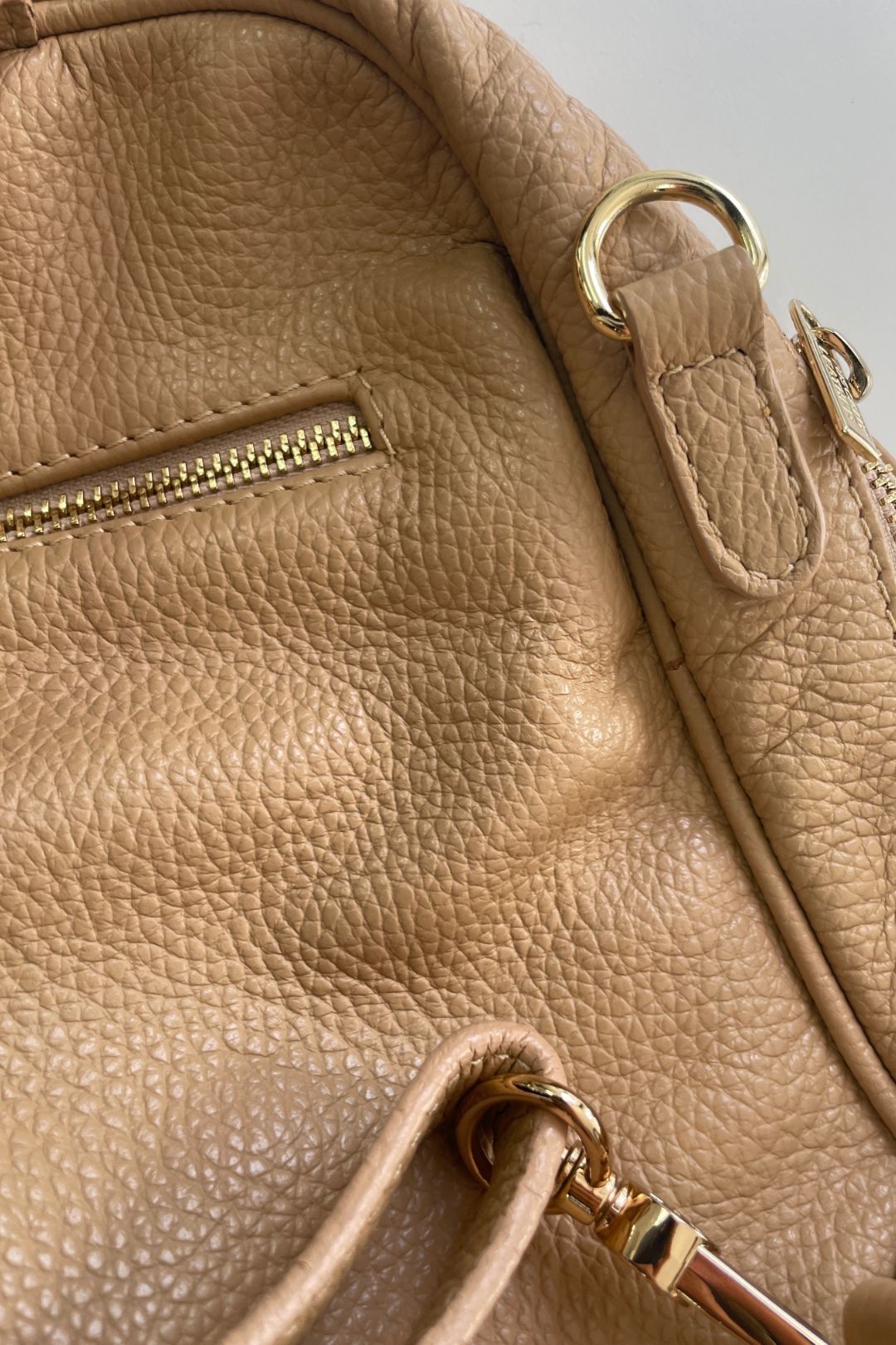 Buy Convertible Backpack in Champagne | Tuscany Leather | GlamCorner