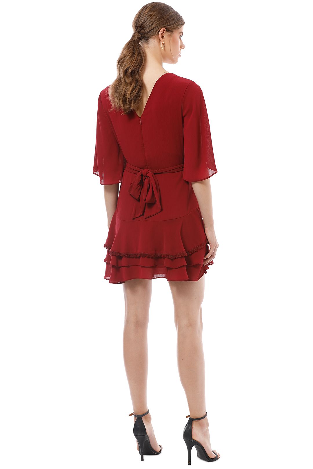 Tussah - Stacey Ruffle Mini Dress - Red - Back