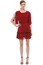 Tussah - Stacey Ruffle Mini Dress - Red - Front