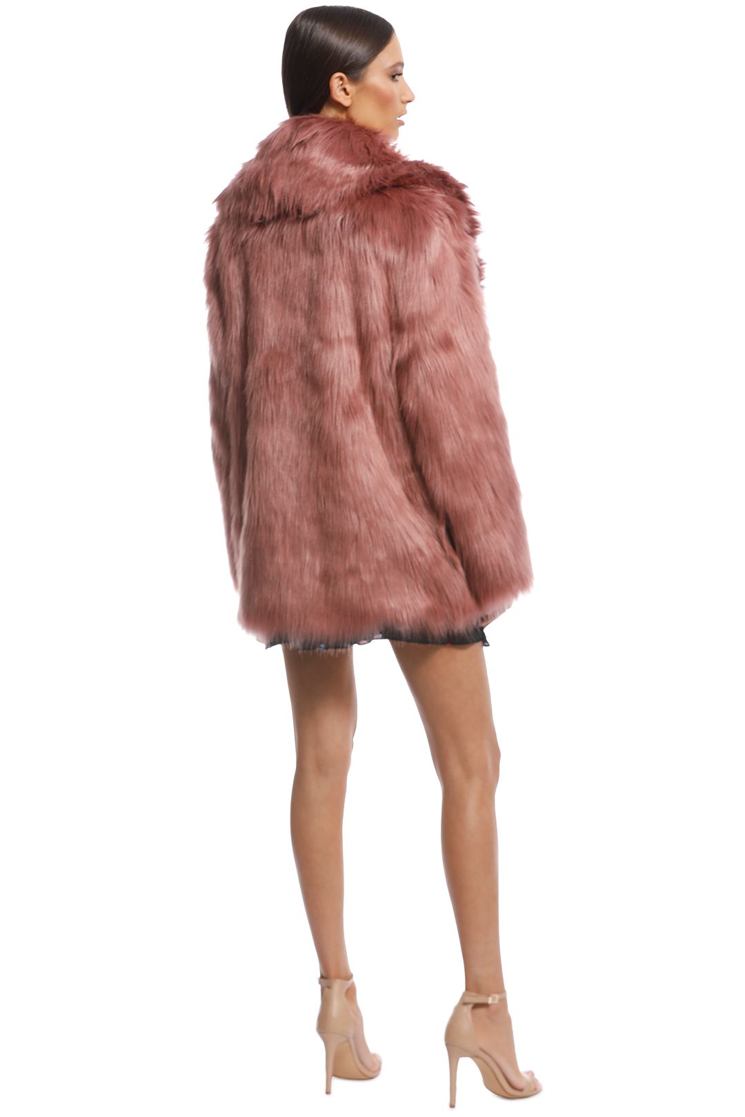 Unreal Fur - Premium Rose Jacket - Evening Rose - Back