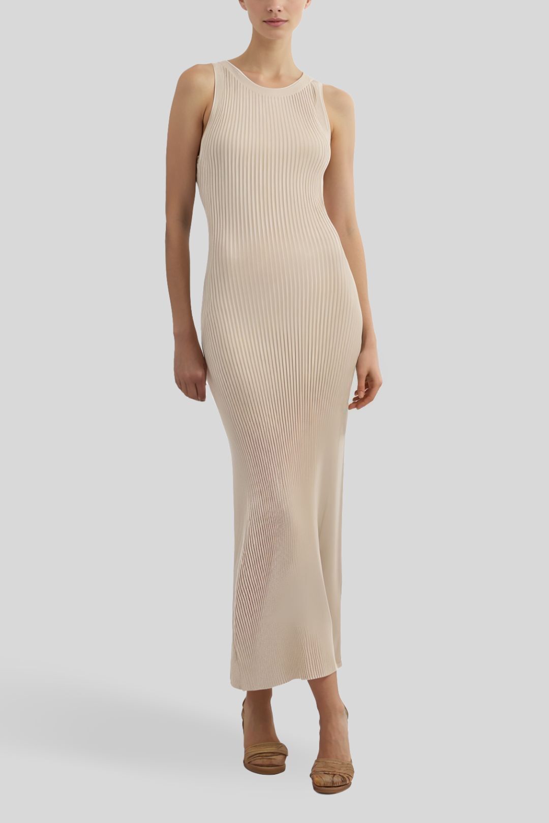 Valerie Stone Knit Racer Midi Dress
