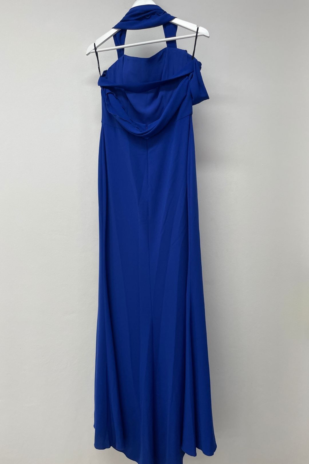 Buy Andree Draped Silk Blue Dress | Vera Wang Bride | GlamCorner