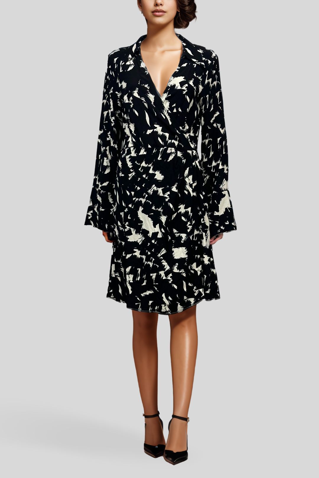 YAS V Neck Mini Wrap Dress