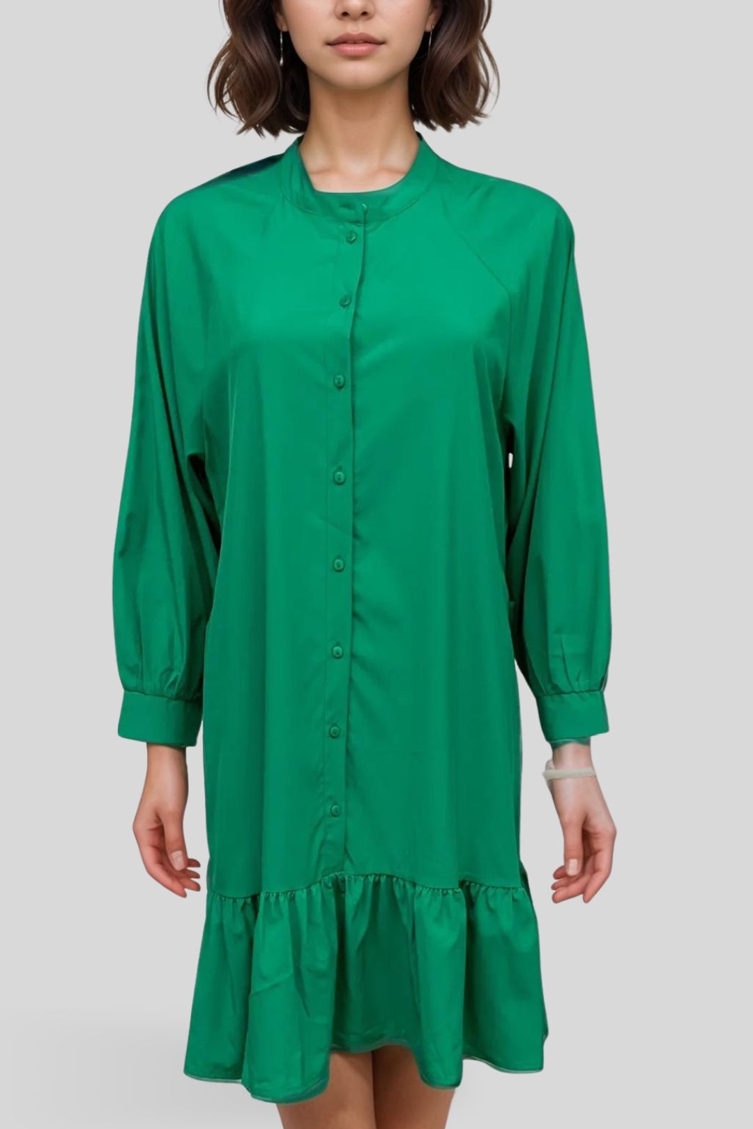 Hire Green Buttoned Shirt Dress | Vero Moda | GlamCorner