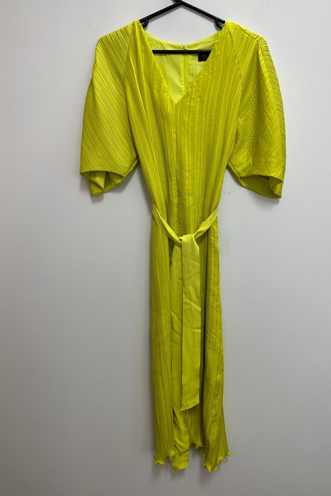 Buy Pleated Yellow Midi Dress Veronika Maine GlamCorner