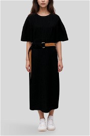 Veronika Maine Belted Black Dress