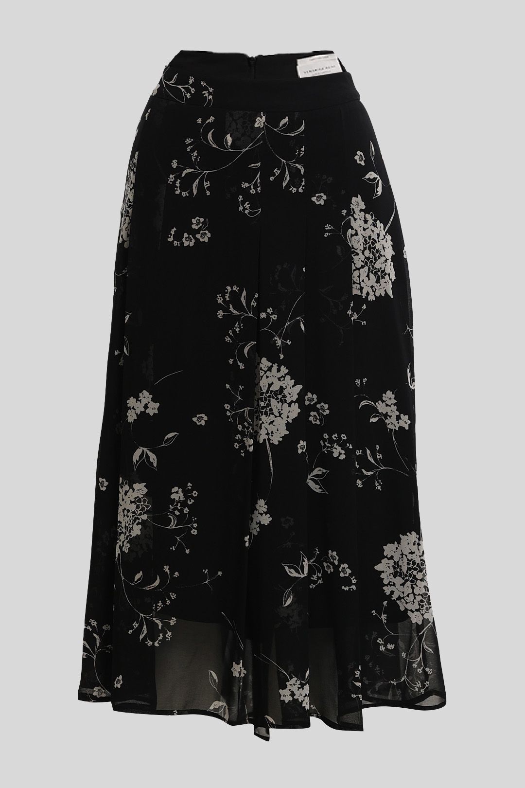 Black skirt with white floral patterns main image 1