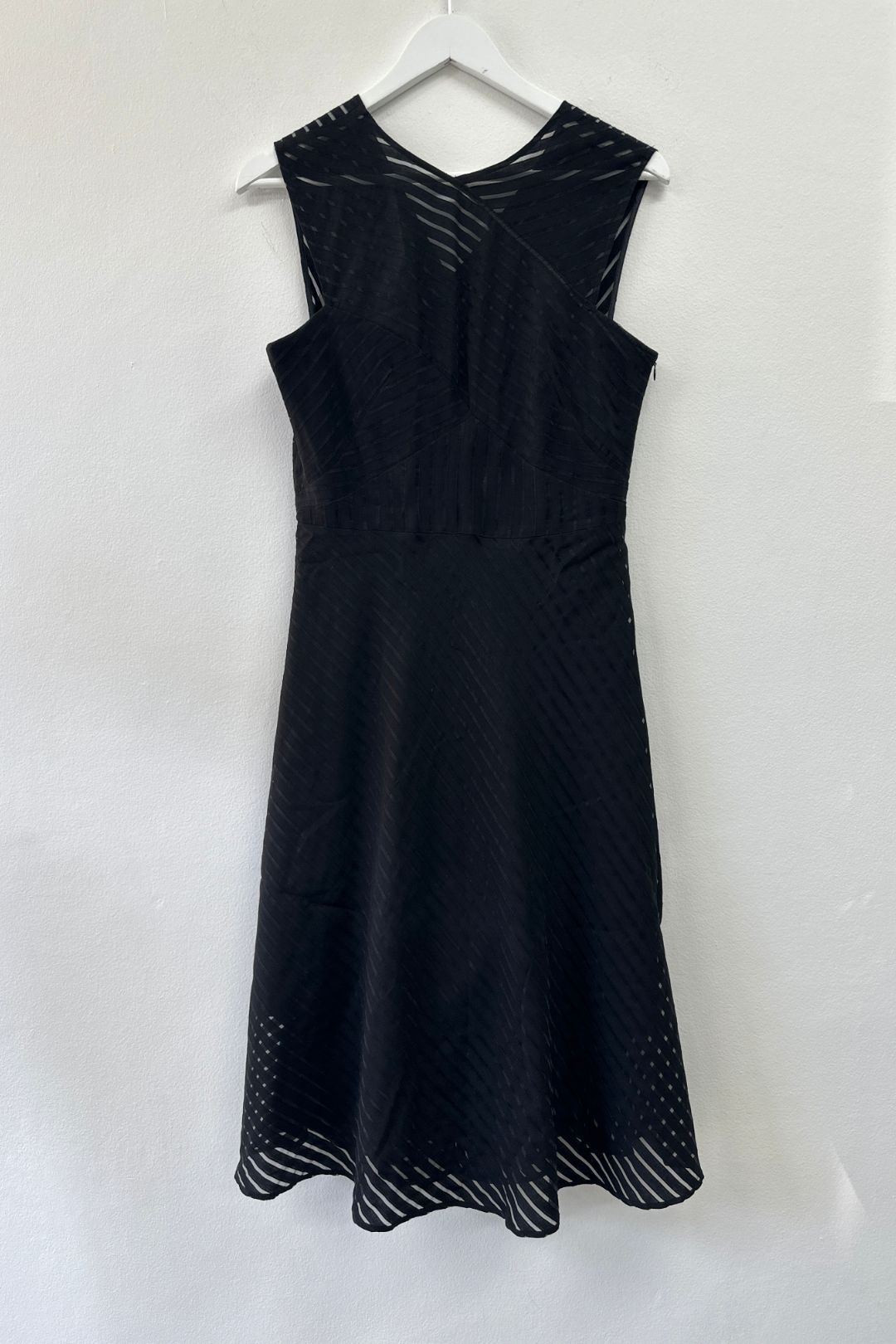 Veronika Maine - Sheer Black Striped Midi Dress