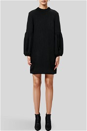 Bonded Crinkle Short Dress Black
