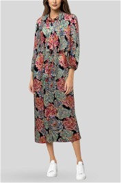 Veronika Maine Floral Print Maxi Shirt Dress