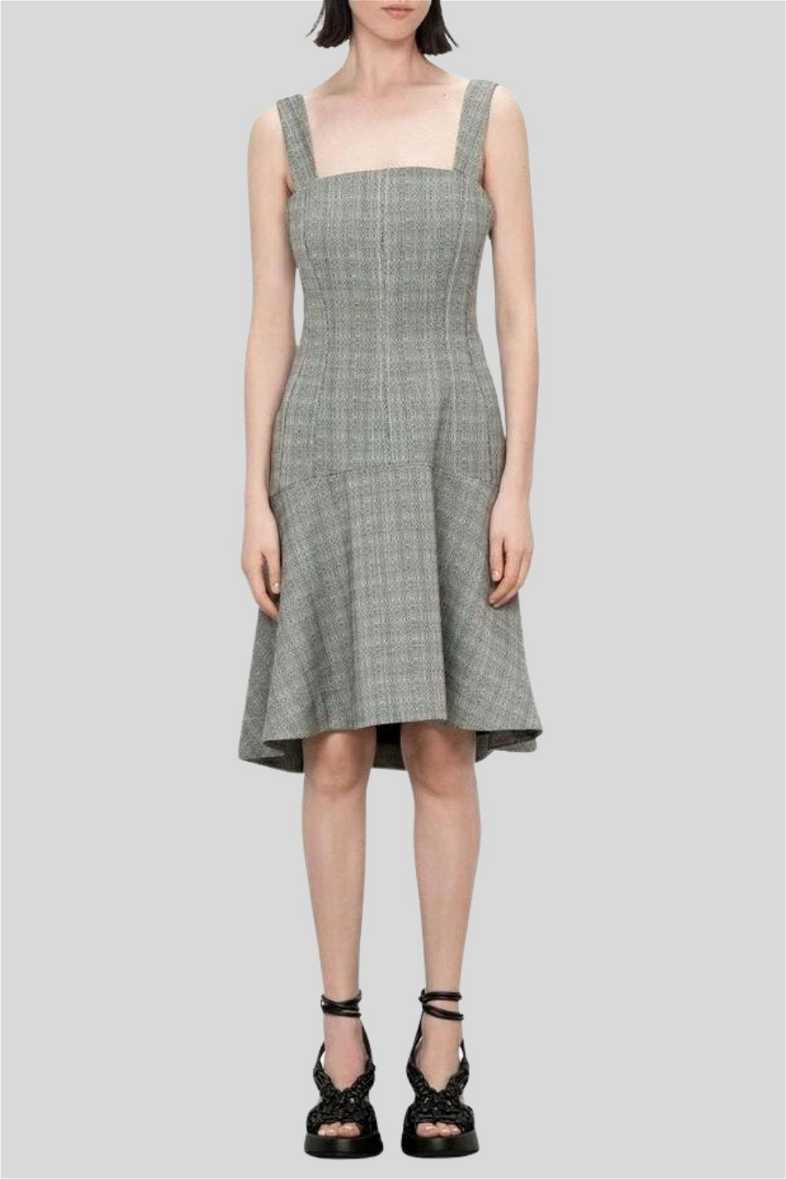 grey square neck dress Dark Grey Satin Dress - Draped Maxi Dress - Square Neck Dress