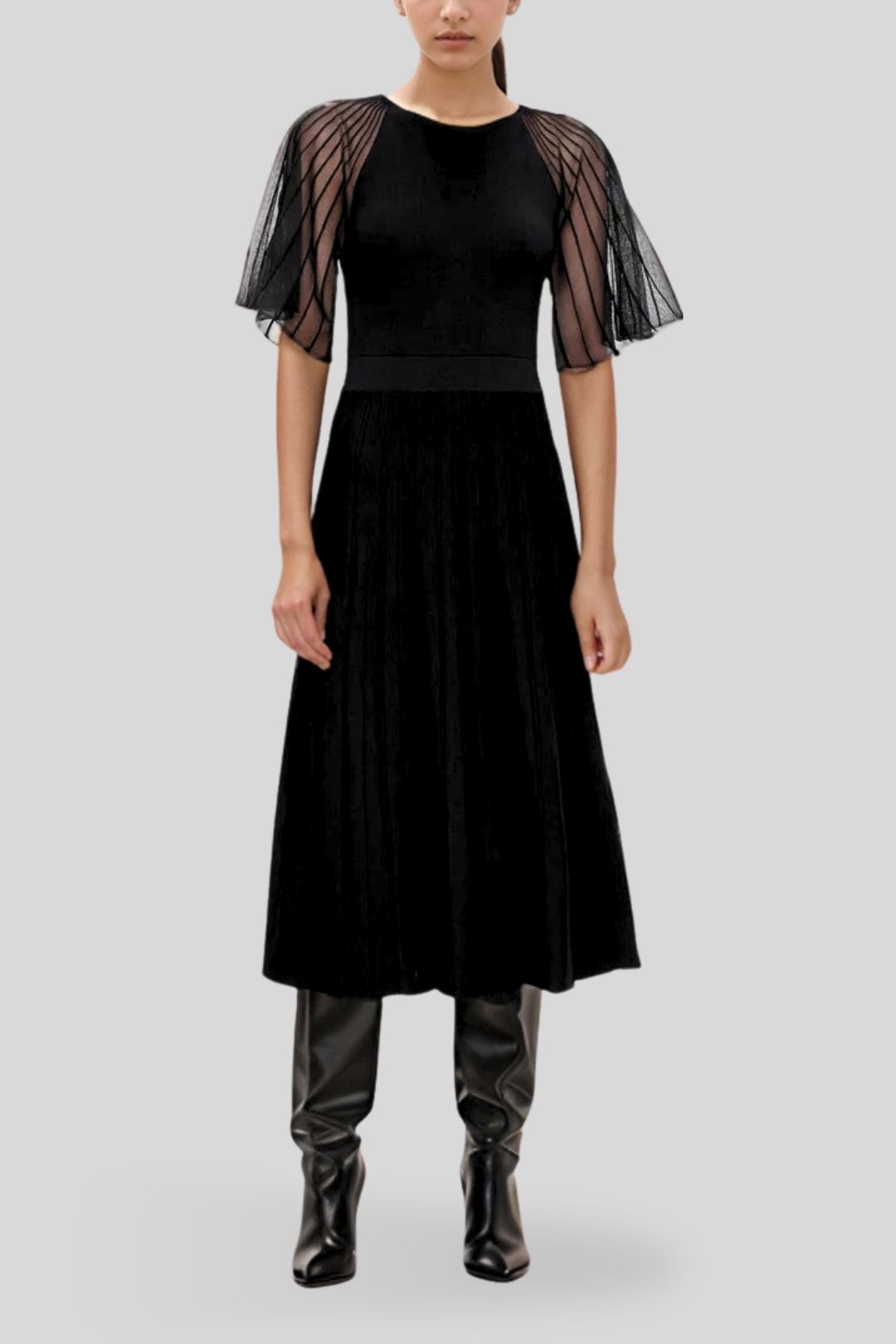 Designer Sheer Sleeve Dresses Rental Online