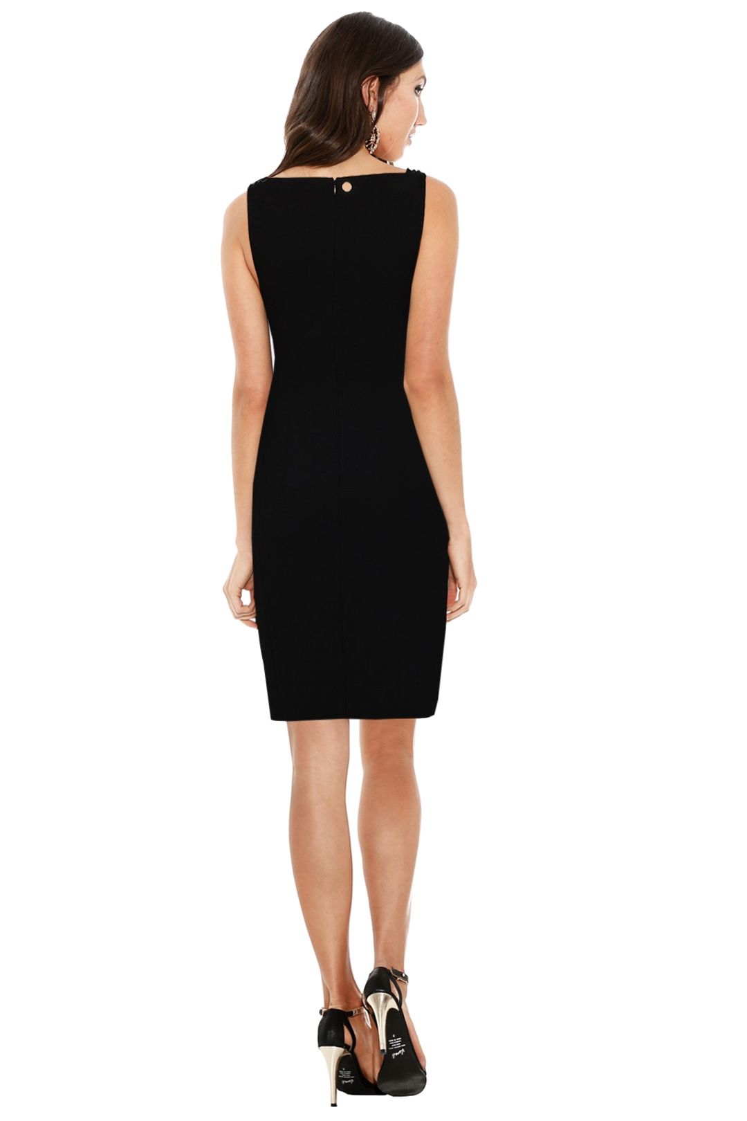 Versace Collection - Emboss Fitted Assym Dress - Black - Back