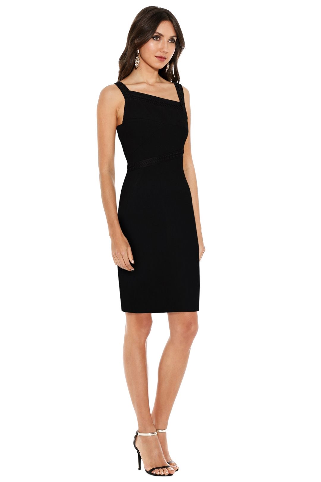 Versace Collection - Emboss Fitted Assym Dress - Black - Side