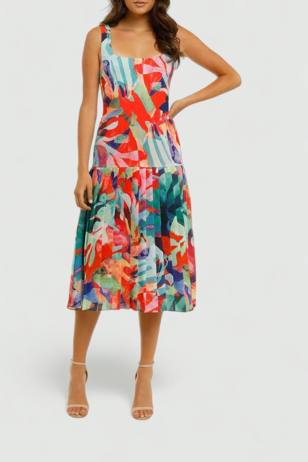 Miami Nights Midi Dress in Miami Print by Vestire for Hire