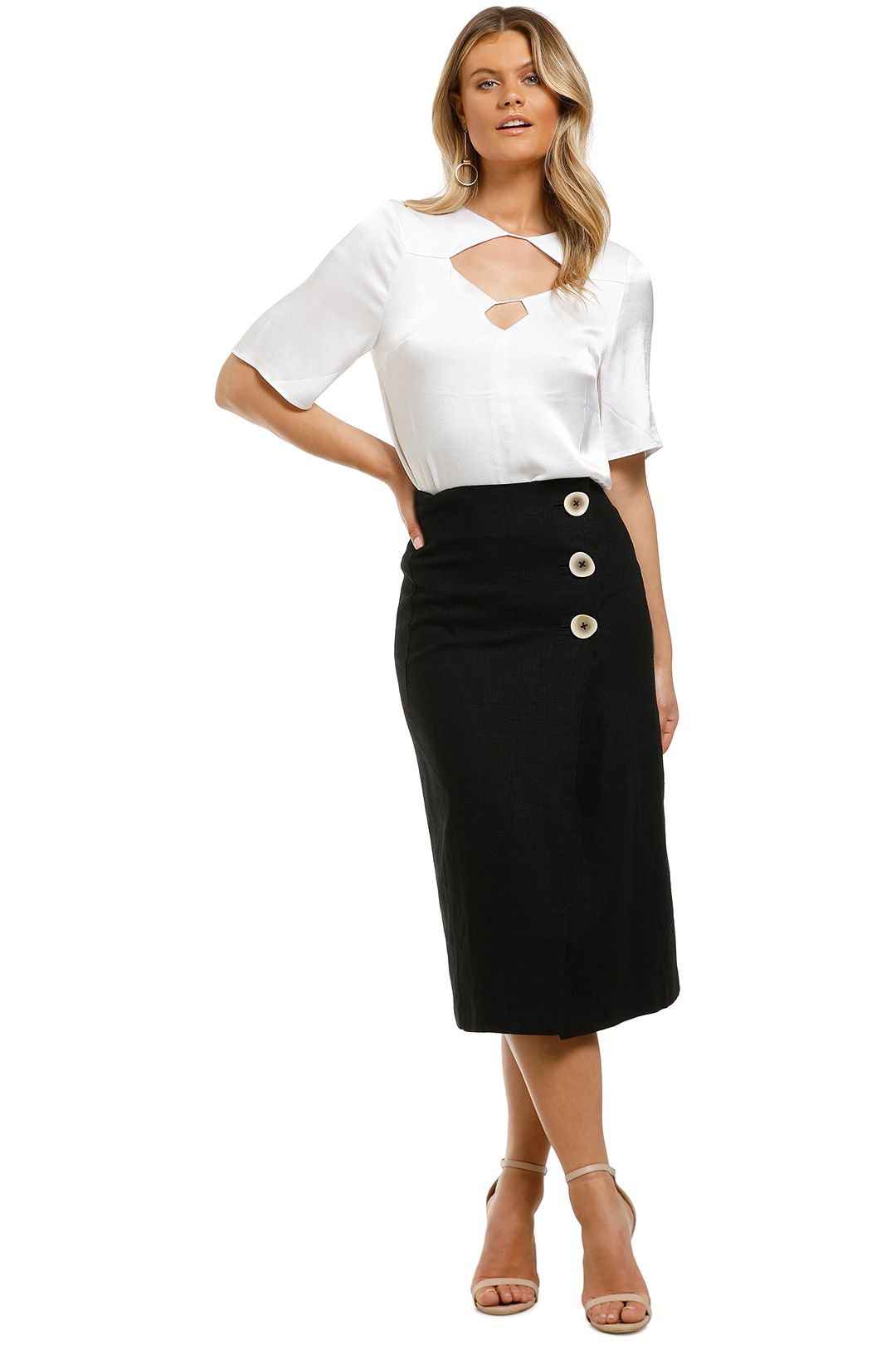 Vestire-Paloma-Midi-Skirt-Black-Front