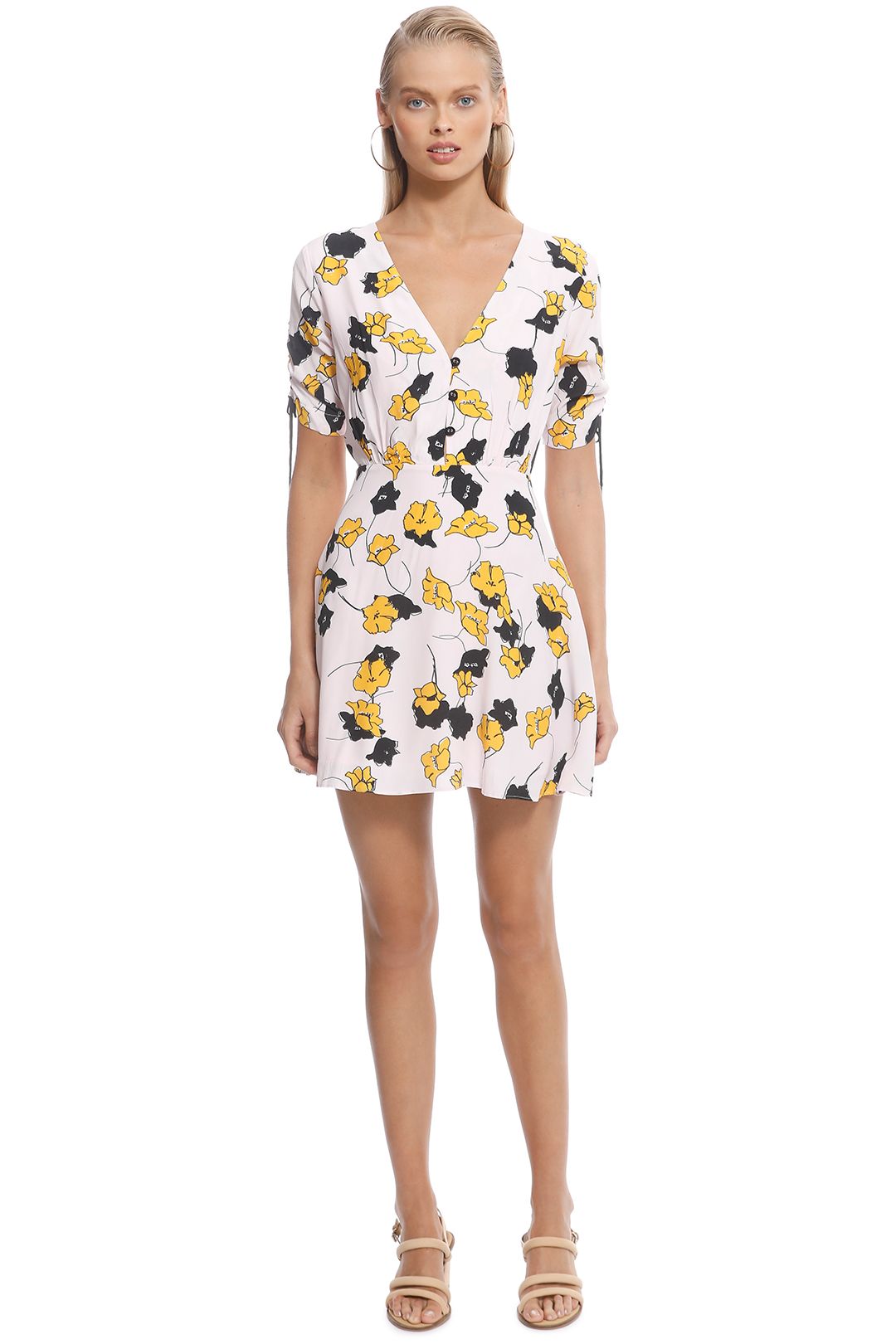 Vestire - Mira Mini Dress - Yellow Print - Front