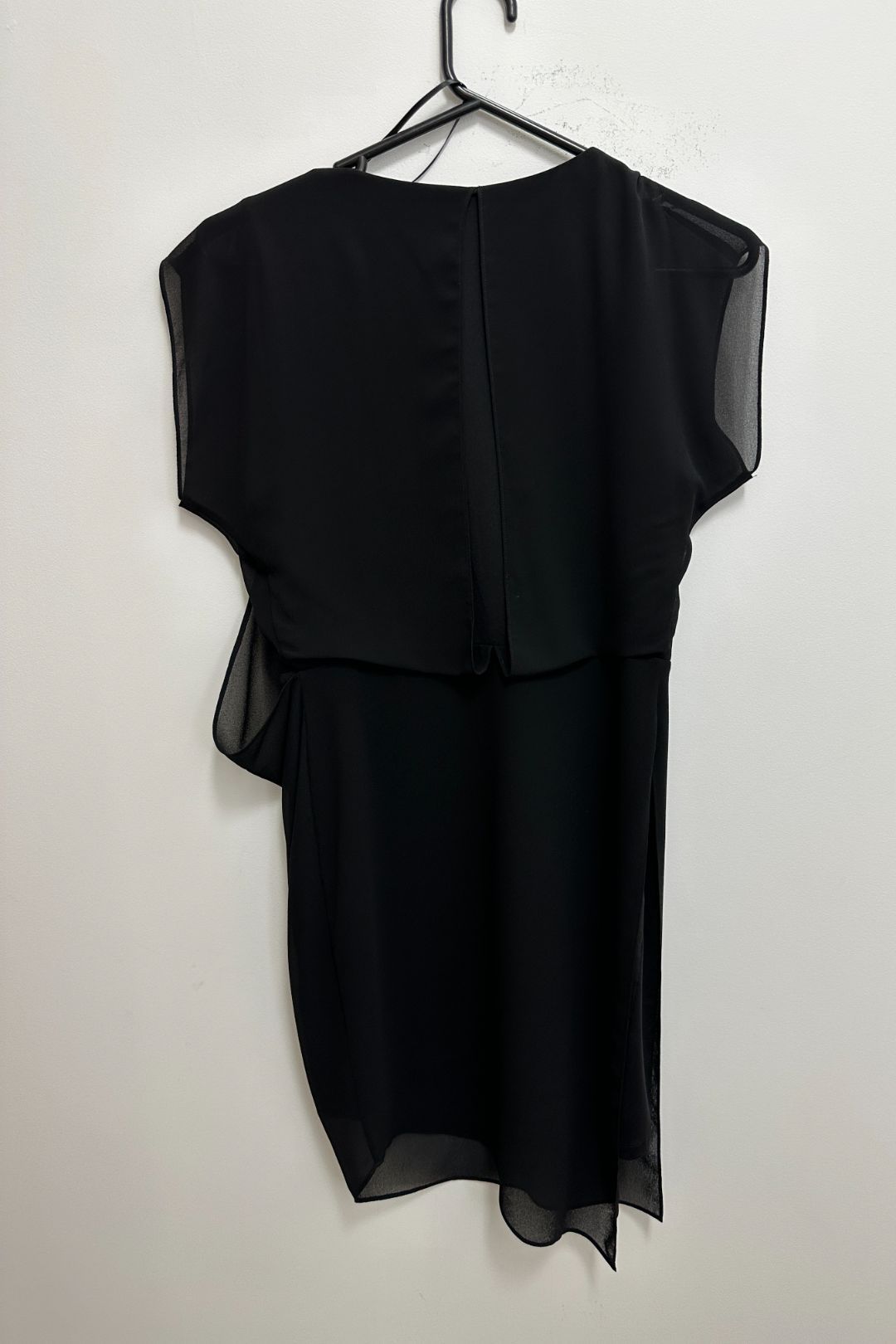 sachin and babi light blue dress VTG Black Strapless Chiffon Drape Mini Formal