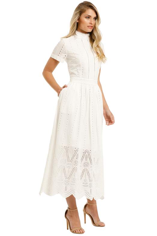 chinese dress ladies WHITE LACE DRESS WITH COLLAR main image 1