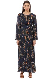 We Are Kindred - Adele Pleated Maxi Dress - Navy Floral - Front