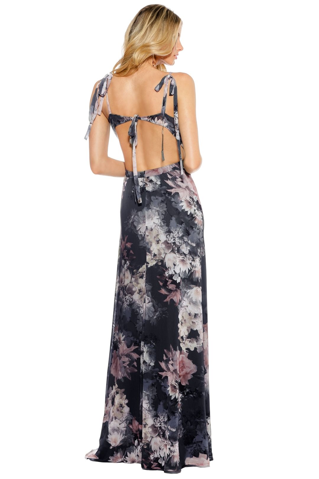 embellished long sleeve backless maxi dress in white La Lune Backless Maxi Dress | White | Dresses
