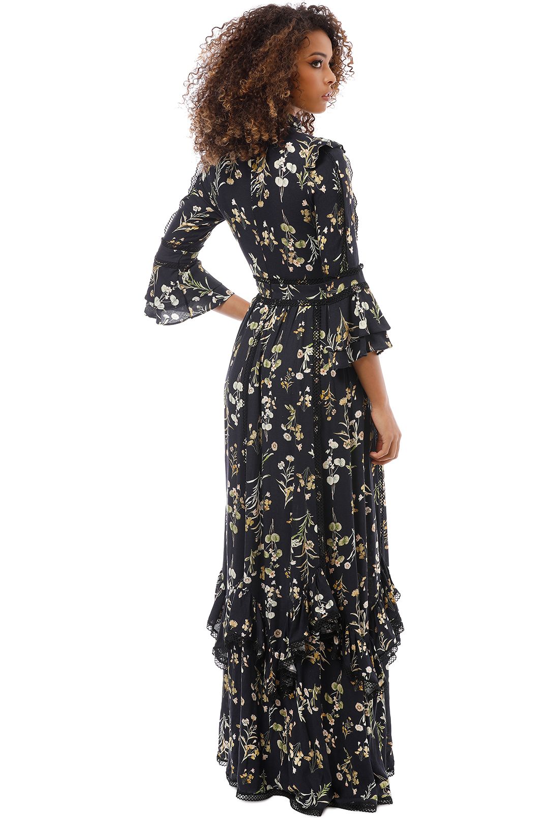 Black Botanica Maxi Dress by We Are Kindred for Hire