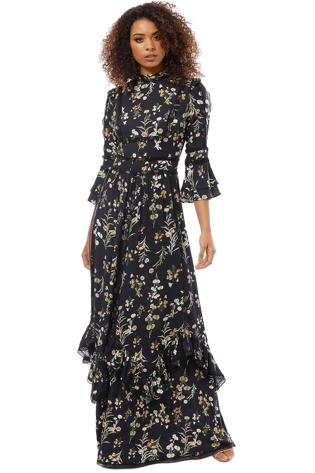 We Are Kindred - Black Botanica Maxi Dress - Black Floral - Front