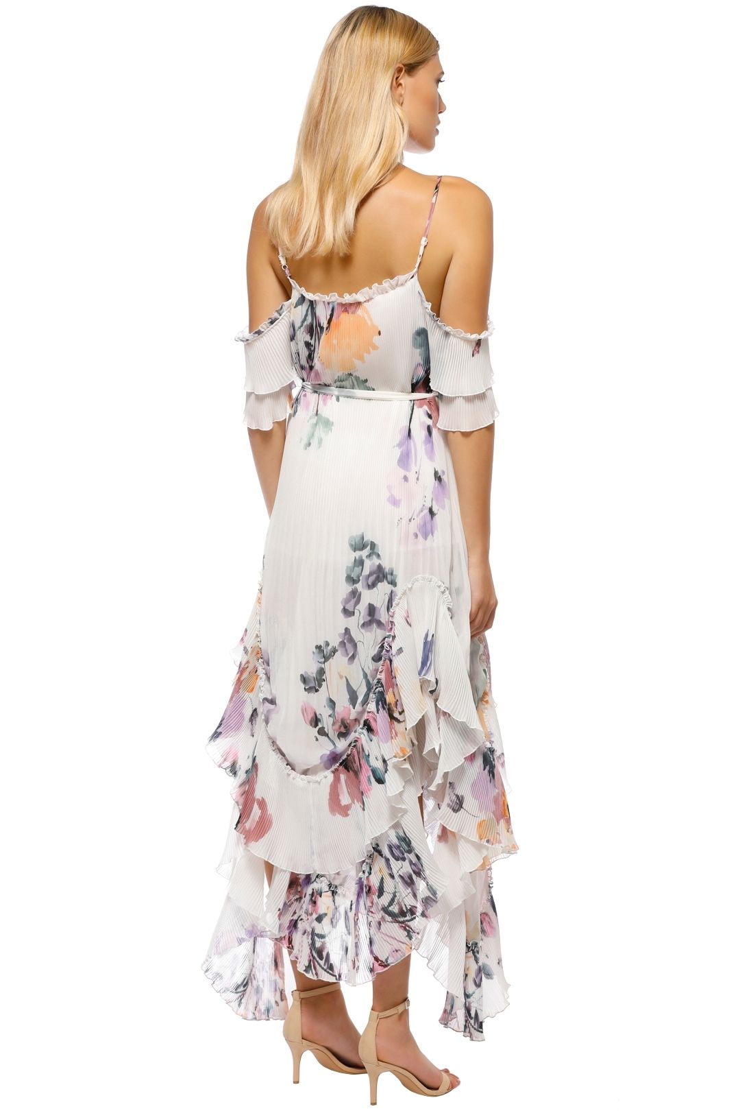 We Are Kindred - Catarina Pleat Maxi Dress - White Floral - Back