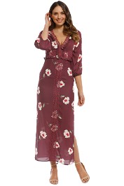 We Are Kindred - Madeliene Ladder Maxi Dress - Plum - Front