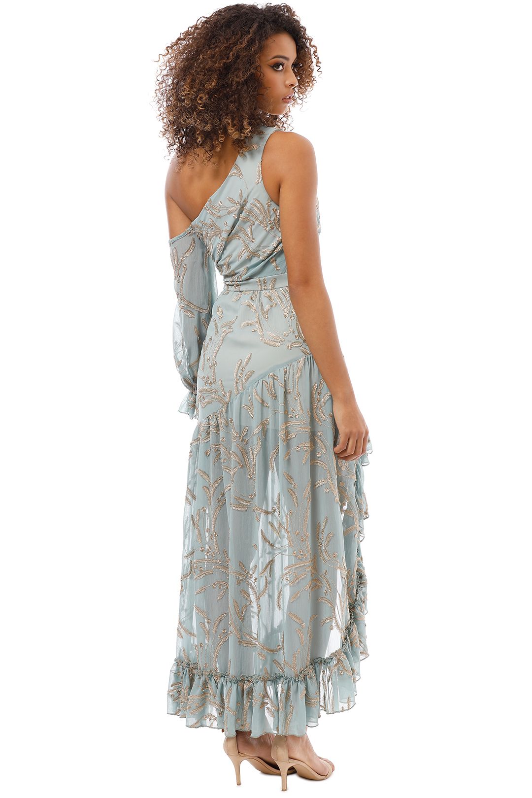 navy blue dress for baby girl Asymmetrical One Shoulder Maxi Dress